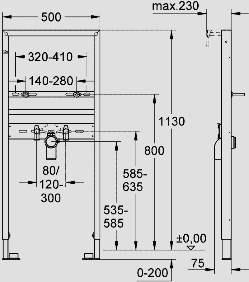 Размеры установки. Система инсталляции для раковин Grohe Rapid SL 38554001. Инсталляция для раковины Grohe Rapid SL (1,13 М) 38554001. Габариты инсталляции для унитаза Grohe. Инсталляция Grohe Rapid SL.