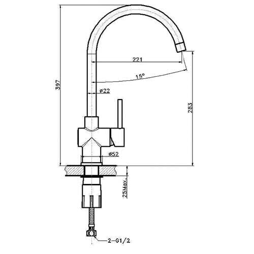 Смеситель для кухни kitchen line iddis k05stj0i05