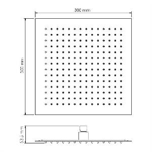 Wasser Kraft A162 Верхний душ, 300x300 мм, нержавеющая сталь, черный матовый