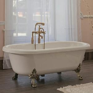 RADOMIR Акриловая ванна "Леонесса" на ножках со сливом-переливом (комплектация бронза)