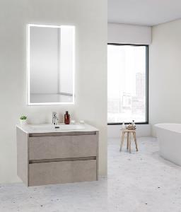 BelBagno KRAFT Тумба с раковиной подвесная с2-мя выкатными ящиками, PIETRA GRIGIO,700*390*500 (KRAFT 39-700/390-2C-SO-PG)+(BB700/390ETL)