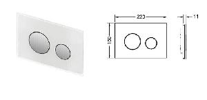 TECE TECEloop, панель смыва с двумя клавишами стеклянная cтекло белое, клавиши белые 9 240 650